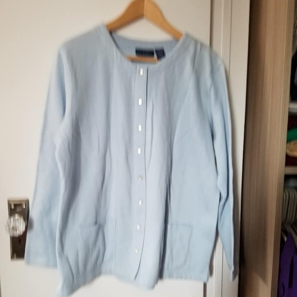 Nick & Sarah Sport Baby Blue Button-Down Sweater